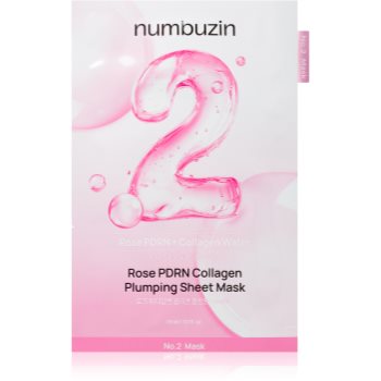 Numbuzin No. 2 Rose PDRN Collagen Plumping Sheet Mask mască textilă hidratantă pentru o piele mai luminoasa - imagine 2